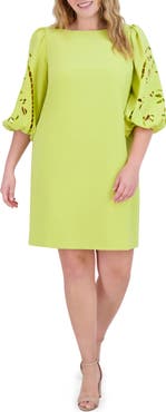 Vince Camuto Signature Eyelet Embroidered Shift Dress