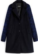 Desigual Mixed Media Longline Overcoat