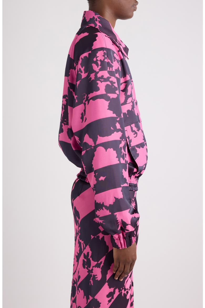 Vinnia Reversible Floral Jacquard Blouson Jacket, Alternate, color, FUCHSIA