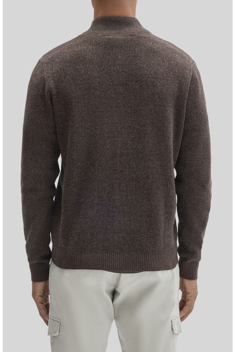Idris Full Zip Mock Neck Sweater, Alternate, color, BROWN