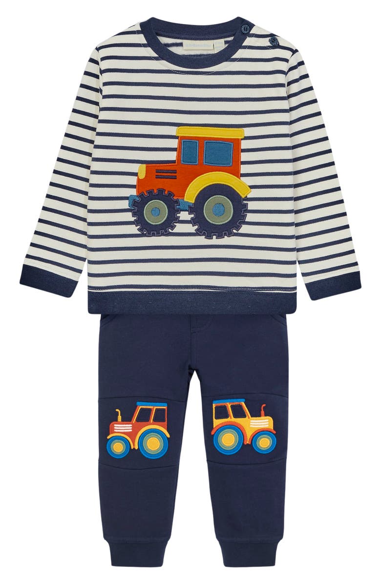 JOJO MAMAN BEBE Tractor Appliqué Sweatshirt & Joggers Set, Main, color, 