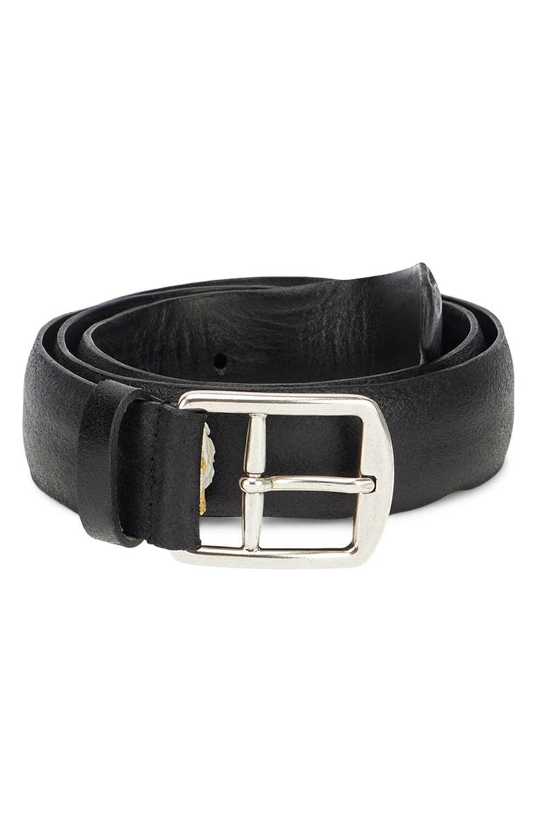 Fortela Crockett Leather Belt, Main, color, Black