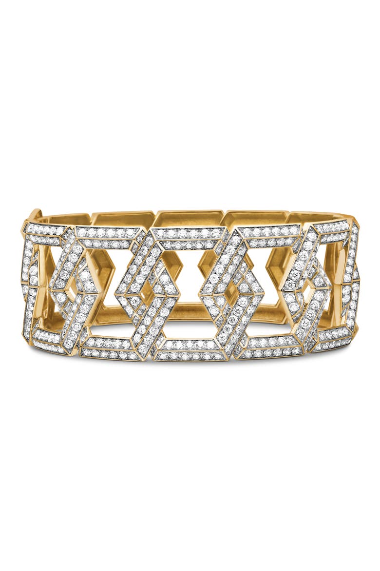 Carlyle Bracelet in 18K Yellow Gold with Pavé Diamonds, Main, color, 18K YELLOW GOLD