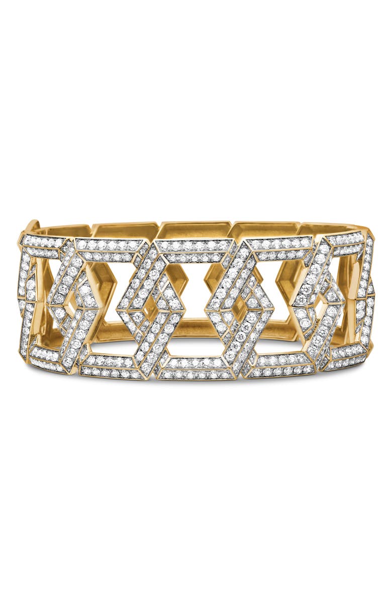 David Yurman Carlyle Bracelet in 18K Yellow Gold with Pavé Diamonds, Main, color,