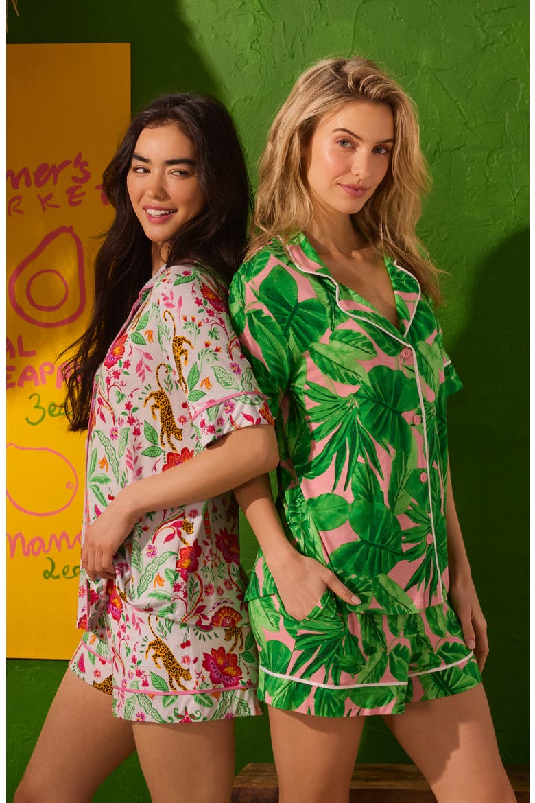 Print Short Pajamas, Alternate, color, PINK PRINT