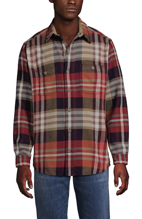 Authentic Flannel Shirt with Corduroy Collar