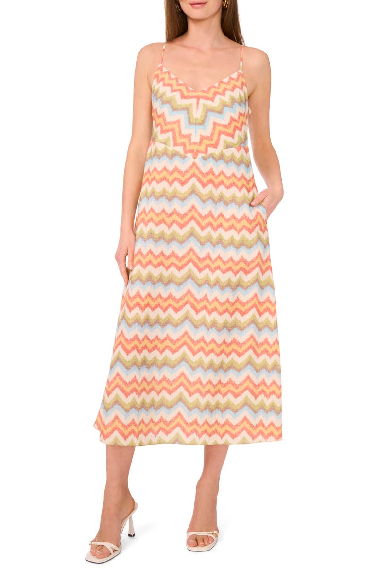 Chevron Stripe Sundress, Main, color, SAND MULTI