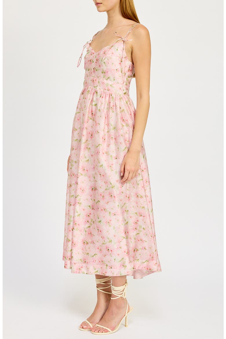 Josette Floral Midi Dress, Alternate, color, PINK FLORAL