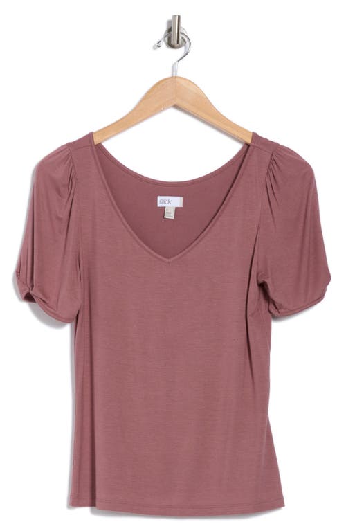 Nordstrom Rack V-neck Pleated T-shirt In Purple Taupe
