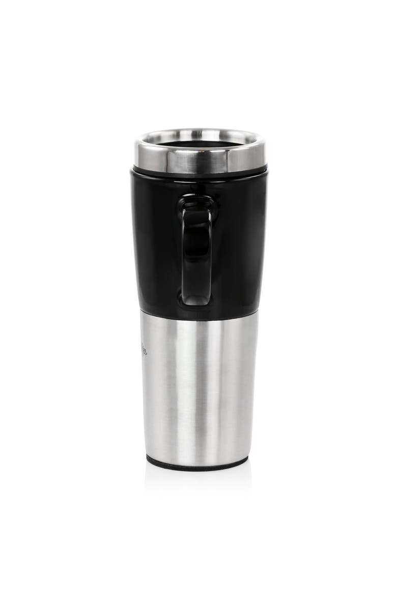 Mr. Coffee 16oz Stainless Steel and Stoneware Travel Mug, Alternate, color, Black