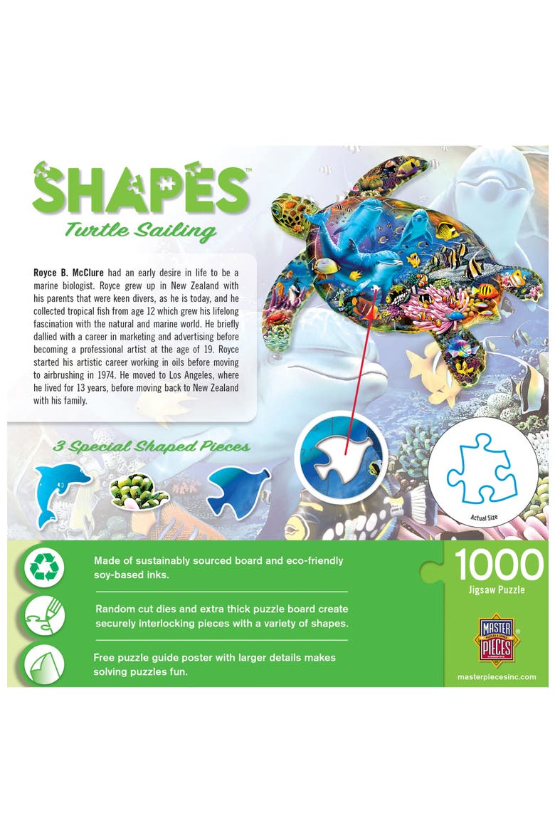 Turtle Sailing 1000 Piece Shaped Puzzle, Alternate, color, Multicolor