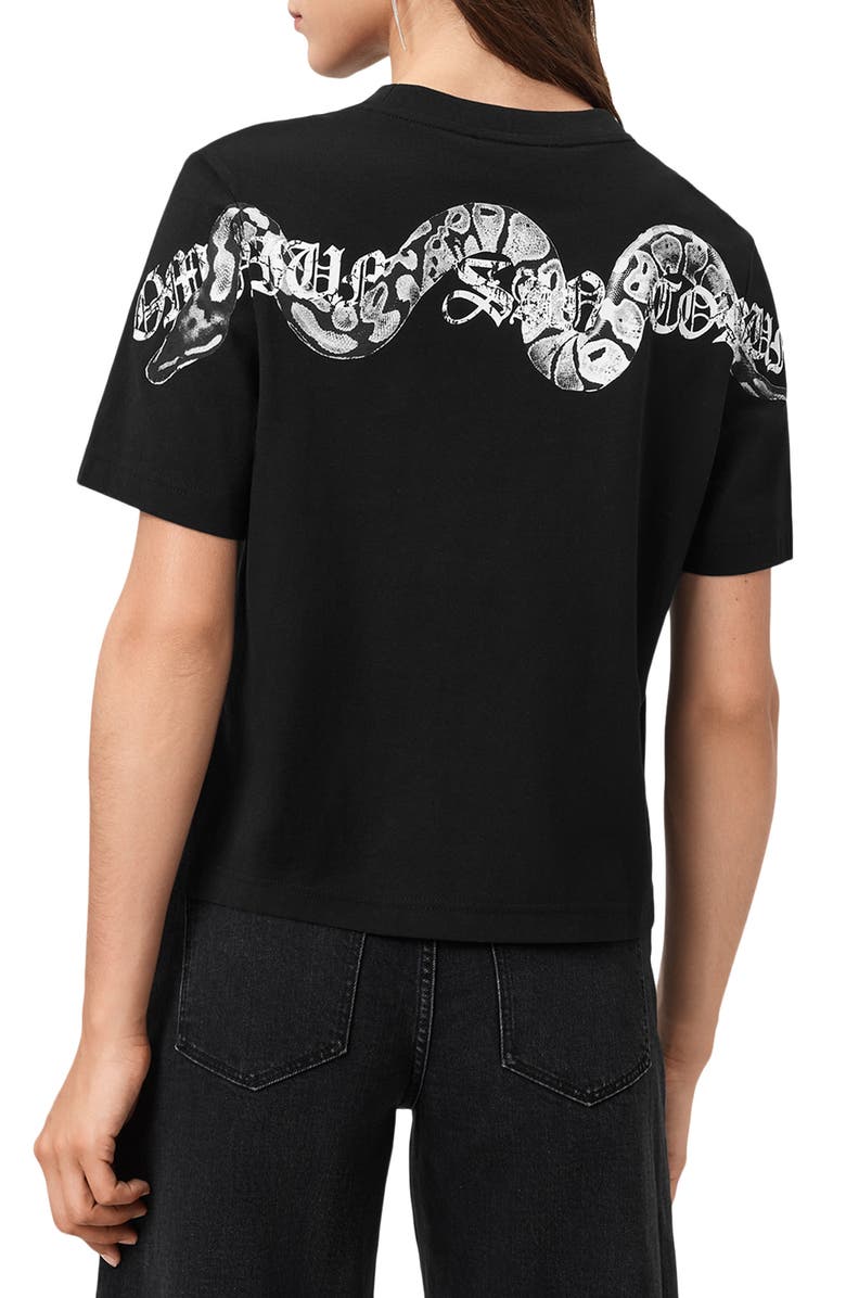 AllSaints Vena Lisa Cotton Graphic T-Shirt, Alternate, color, Black