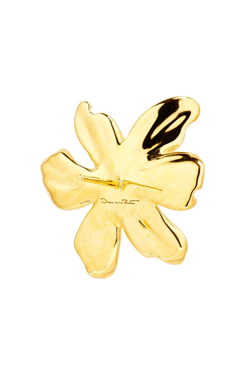 Oscar de la Renta O Flower Stud Earrings, Alternate, color, Gold