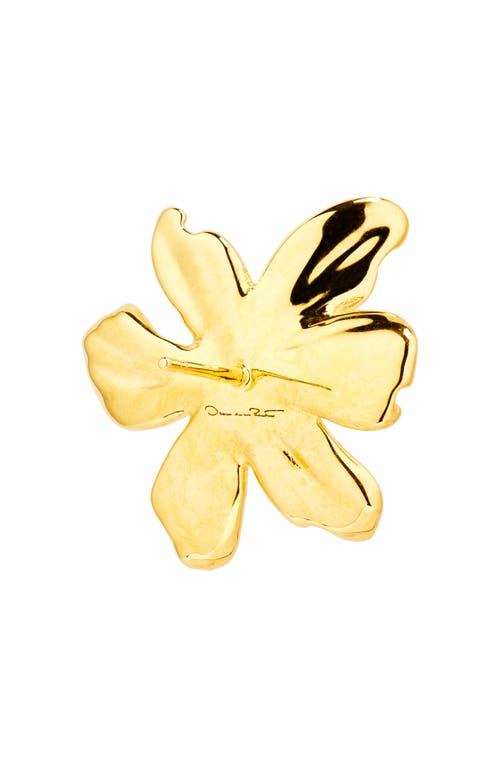 Oscar De La Renta O Flower Stud Earrings In Gold