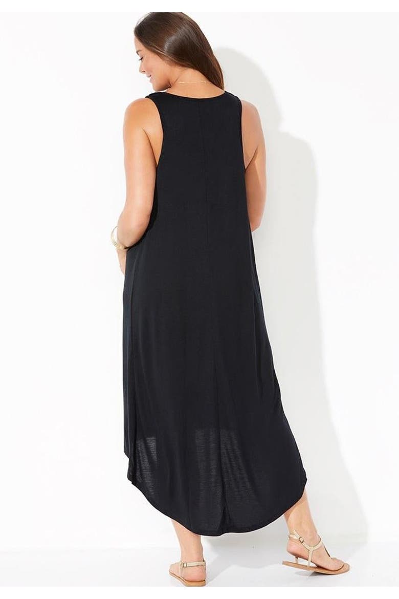Margarita High Low Cover Up Dress, Alternate, color, Black