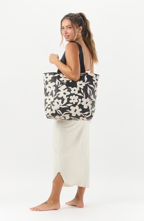 Aloha Collection Day Tripper Fall Flowers Water Resistant Tyvek® Tote In Brown