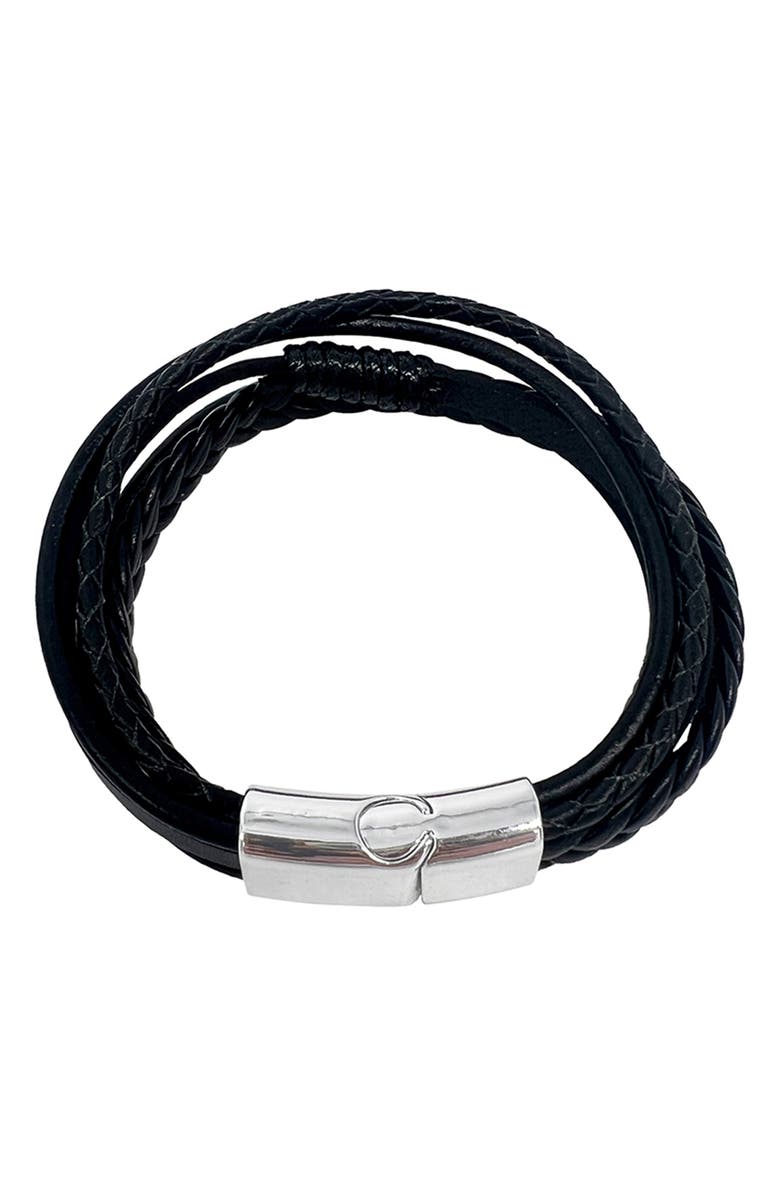 Adornia Men's Leather Multistrand Magnetic Bracelet, Alternate, color, 