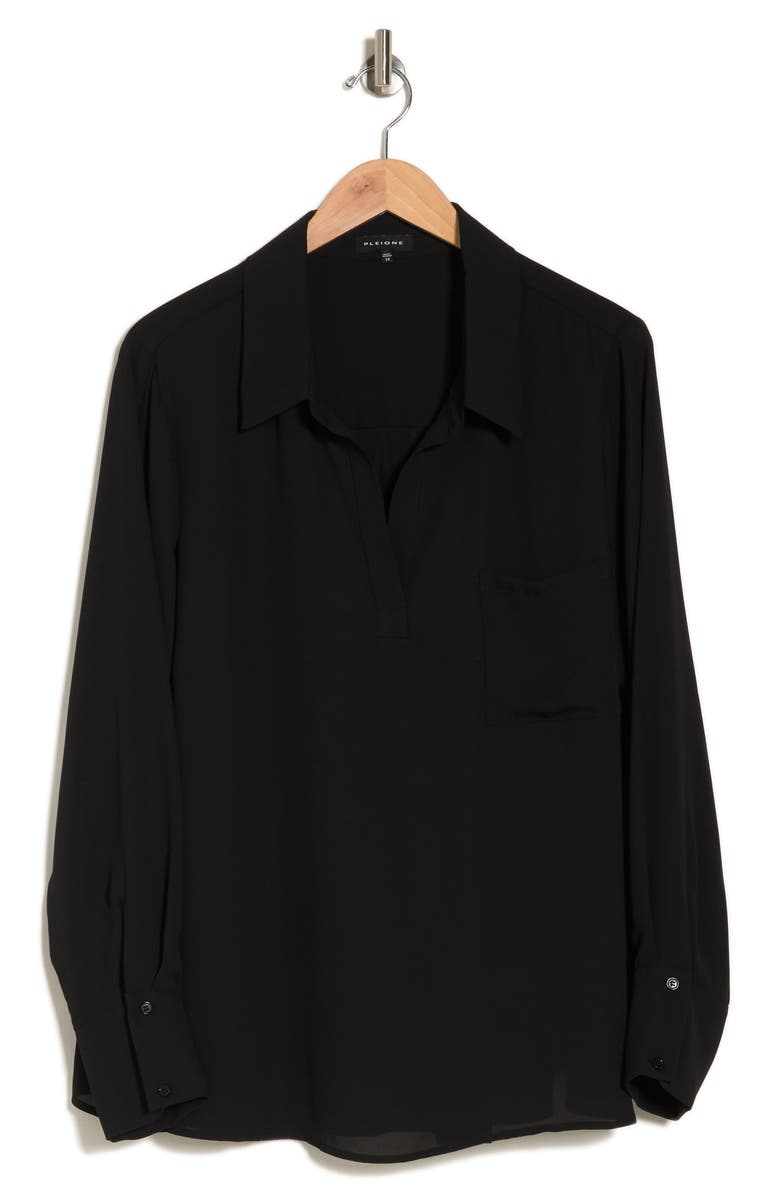 Pleione Long Sleeve Popover Blouse, Alternate, color,