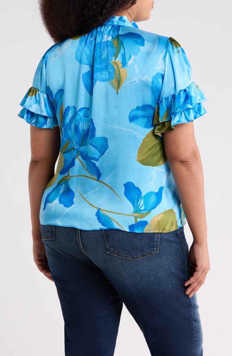SUGARLIPS Neiva Floral Tie Neck Top, Alternate, color, Blue-Green