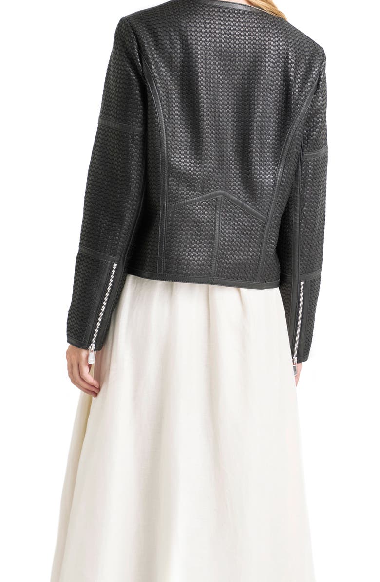 Velez Woven Leather Jacket, Alternate, color, Black
