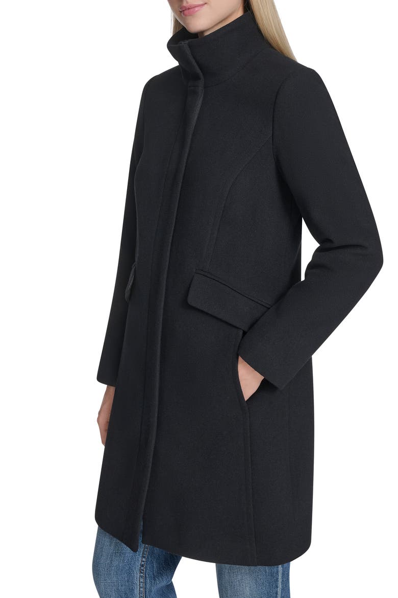 Longline Wool Blend Coat, Alternate, color, BLACK