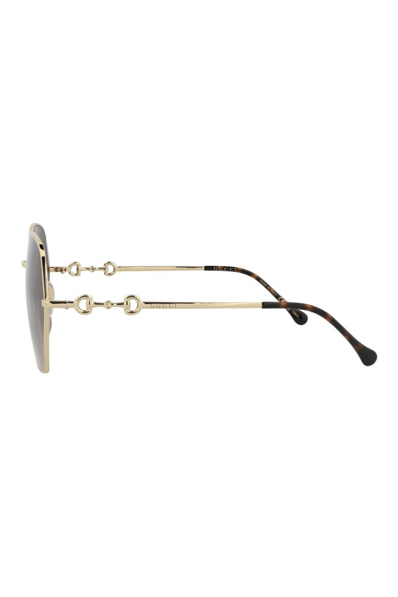 62mm Geometric Sunglasses, Alternate, color, GOLD GOLD BROWN