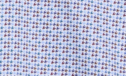 David Donahue Houndstooth Print Sport Shirt In Multi