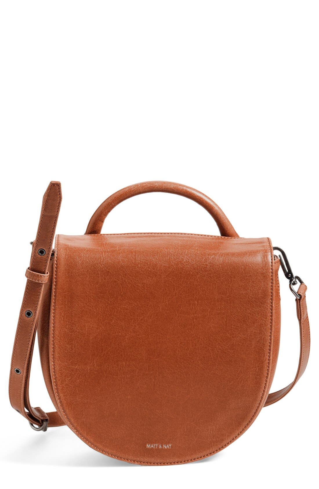 'Parabole' Vegan Leather Crossbody Bag, Main, color, CHILI