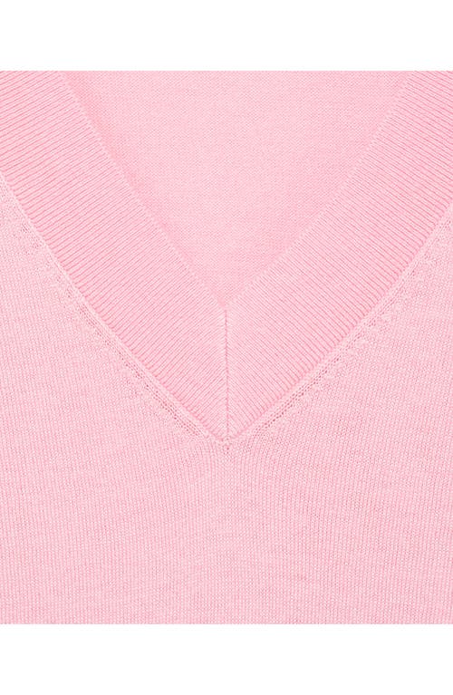 Mango V-neck Sweater In Pink