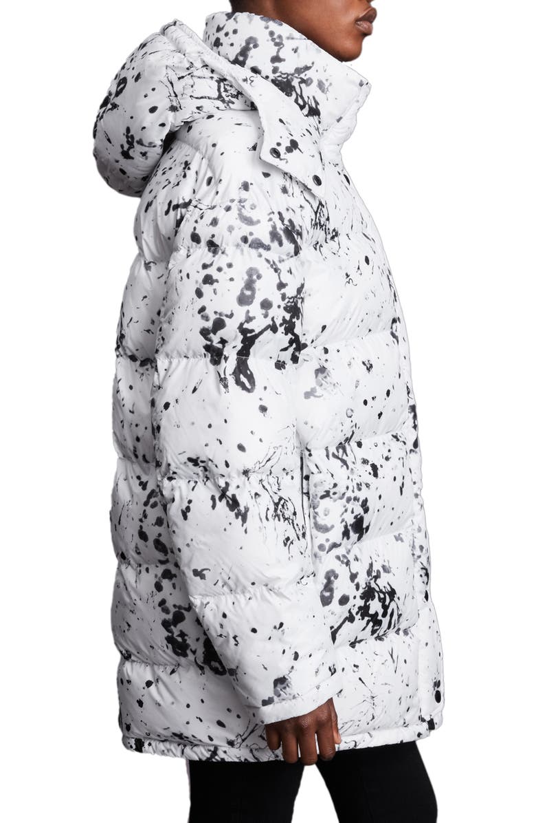 AllSaints Pember Puffer Jacket, Alternate, color, Black/ White