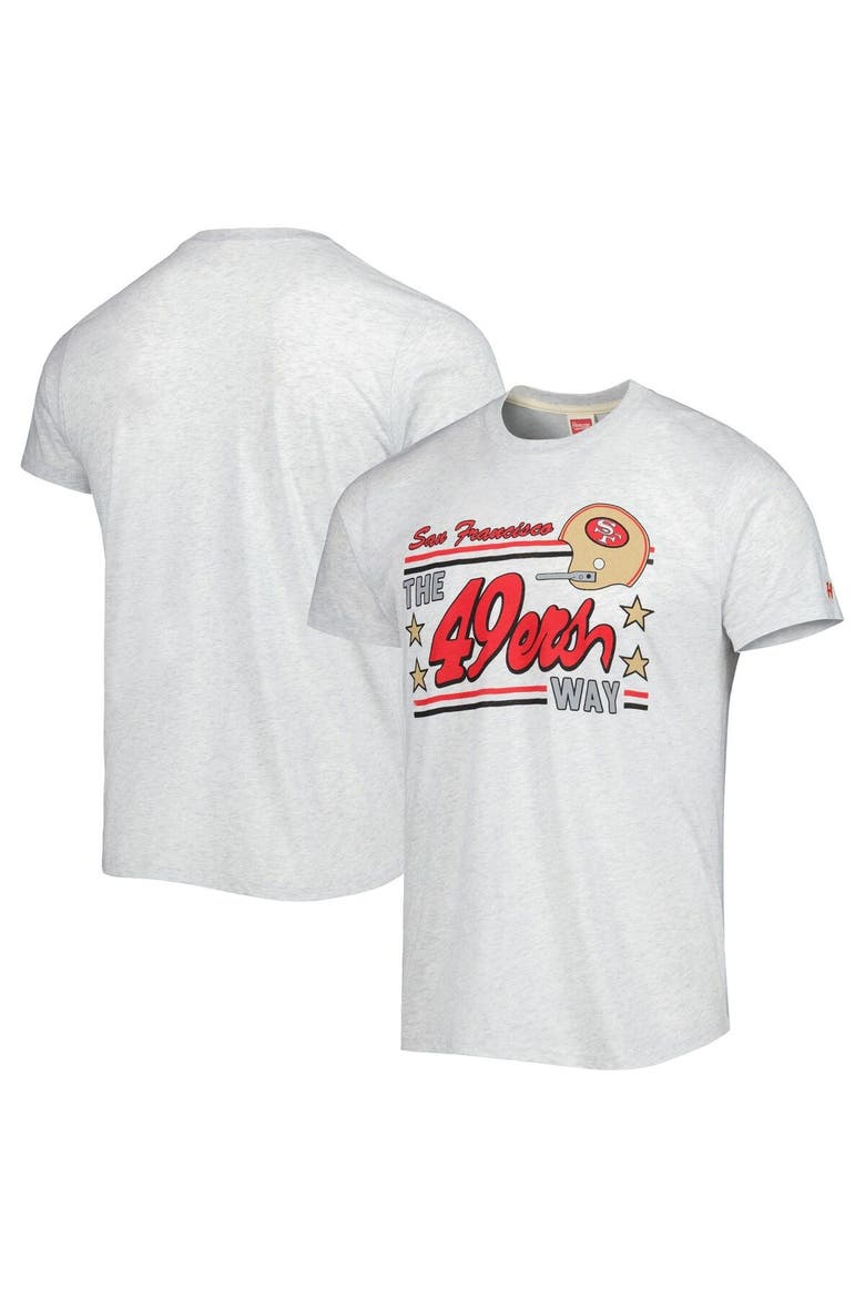 Men's Homage Ash San Francisco 49ers Hyper Local Tri-Blend T-Shirt, Main, color, Ash