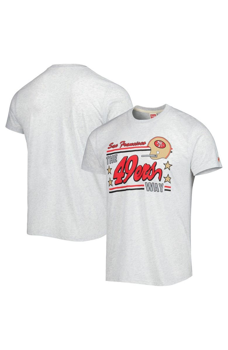 Homage Men's Homage Ash San Francisco 49ers Hyper Local Tri-Blend T-Shirt, Main, color, 