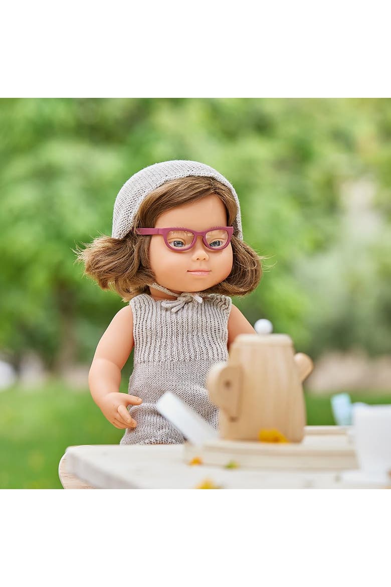 Baby Doll Caucasian Girl With Down Syndrome With Glasses 15'', Alternate, color, Light Skin