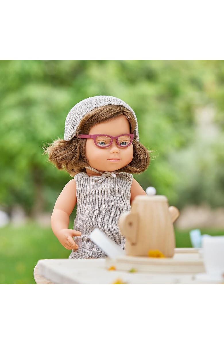 Miniland Baby Doll Caucasian Girl With Down Syndrome With Glasses 15'', Alternate, color, Light Skin