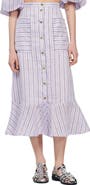 SANDRO Blondy Stripe Linen Blend Skirt