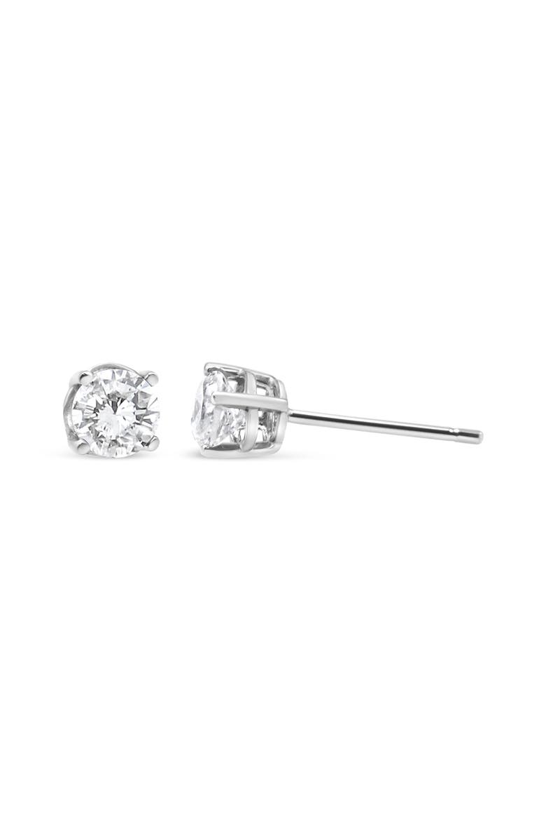 14K White Gold 3/4 Cttw Lab Grown Diamond Stud Earrings, Alternate, color, White