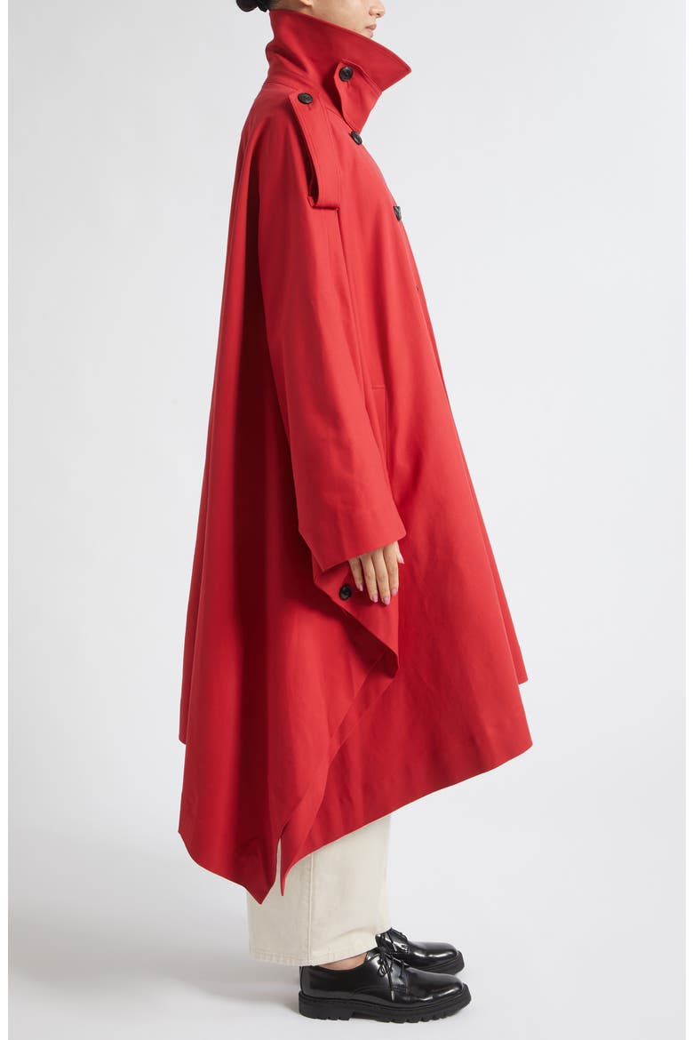 Cape Stretch Cotton Trench Coat, Alternate, color, CHERRY
