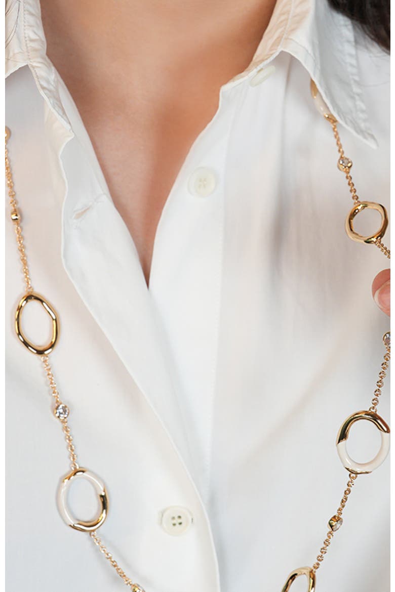 Time Ripples Necklace, Alternate, color, White & Gold