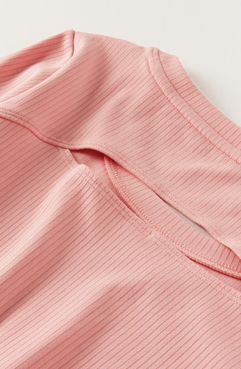 Zella Girl Kids' All in Cutout Rib T-Shirt, Alternate, color, Pink Pudding