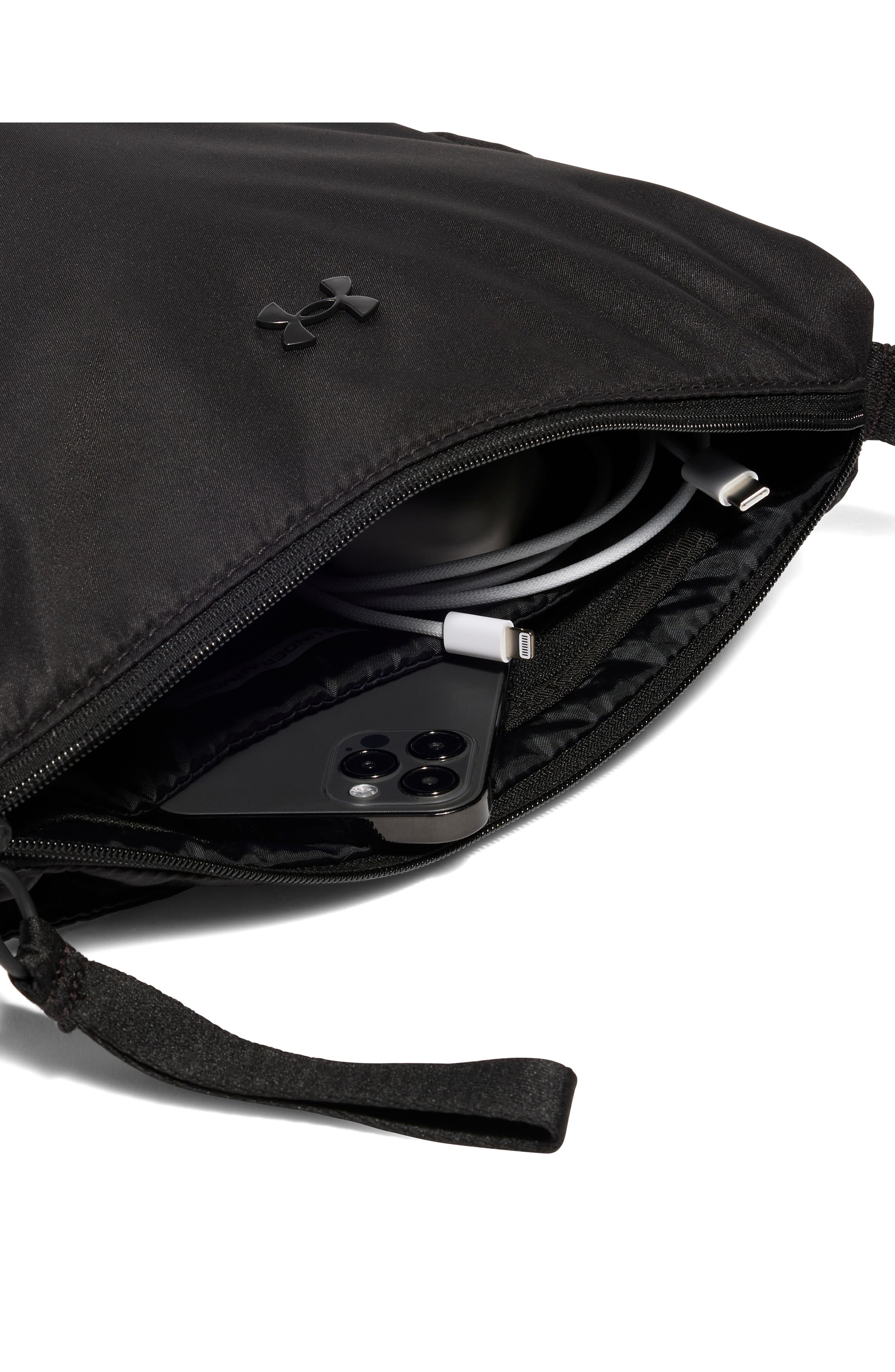 Under Armour Studio Water Resistant Shoulder Bag, Alternate, color, Black / Black / Black