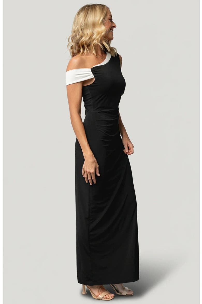 Valena Maxi Dress, Alternate, color, Black + Ivory