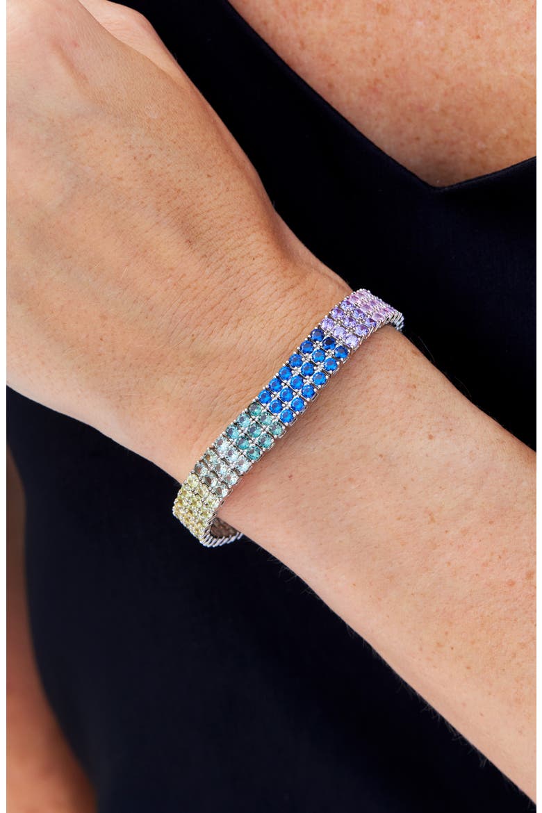 Ombré 3-Row Tennis Bracelet, Alternate, color, WHITE