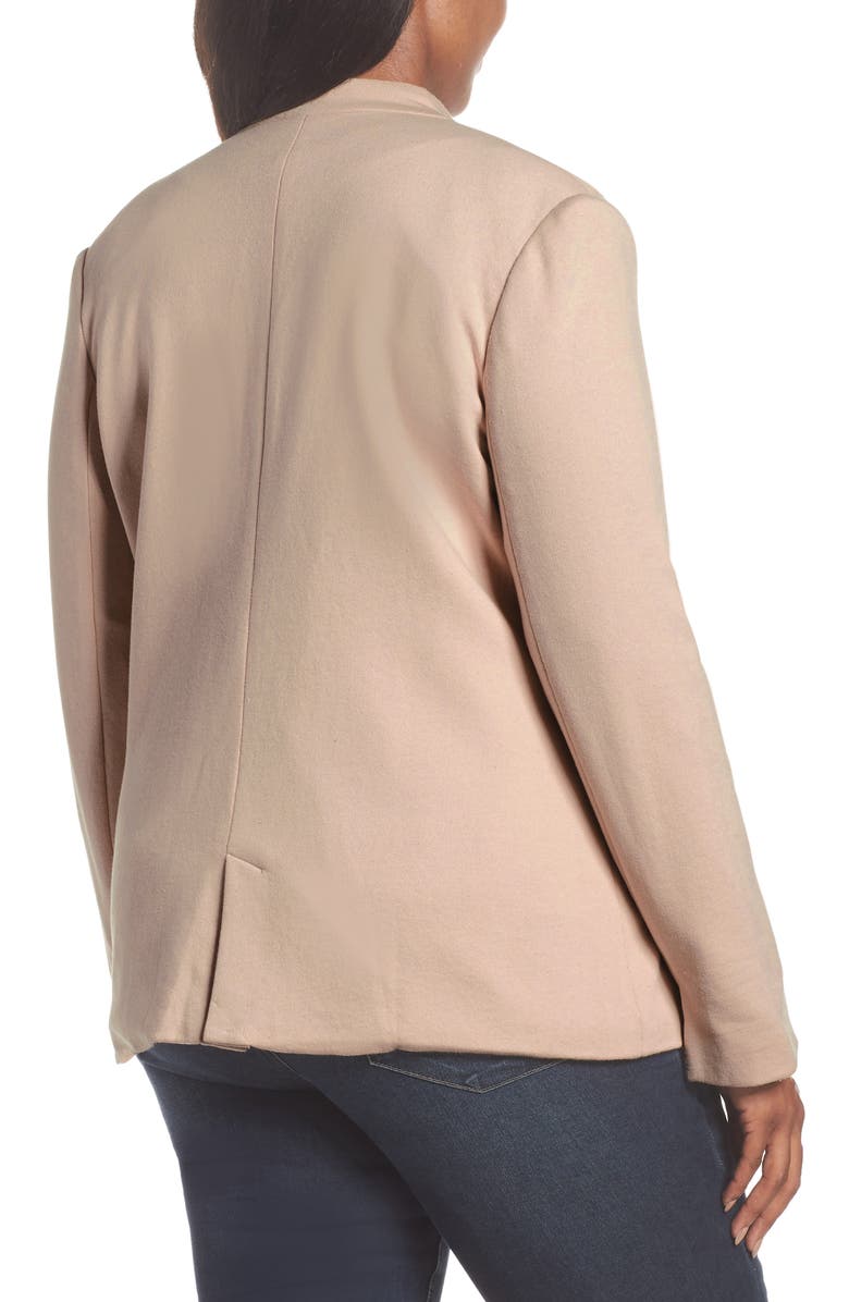 GIBSONLOOK Inverted Notch Collar Cotton Blend Knit Blazer, Alternate, color, Pink Smoke