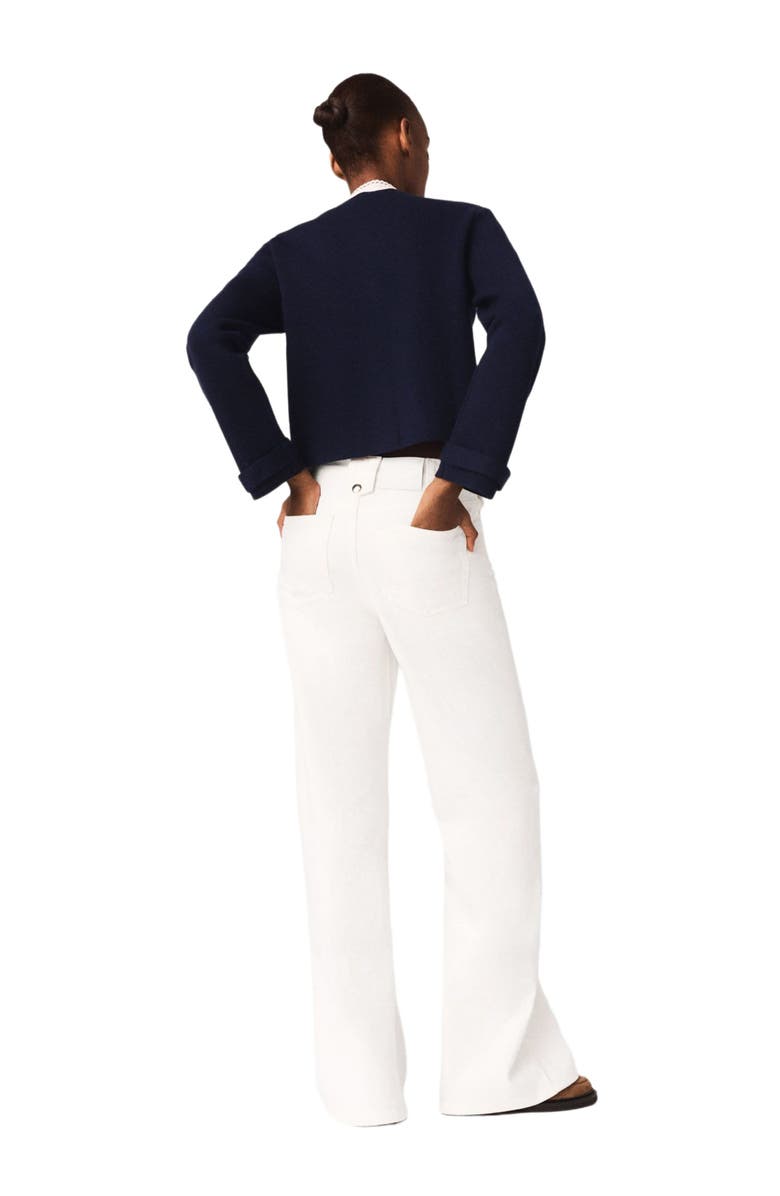 maje Detachable embroidered collar cardi, Alternate, color, Navy