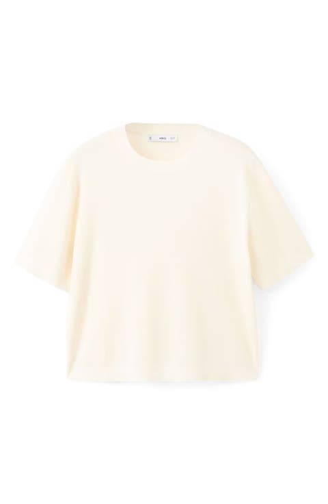 Short Sleeve Wool & Cotton Crewneck Sweater