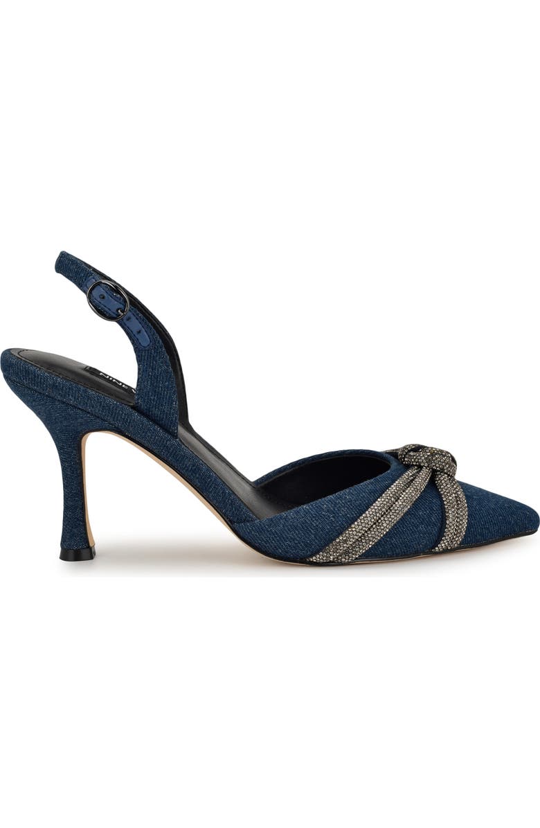 Nine West Deby Pointed Toe Slingback Pump, Alternate, color, Dark Blue 400