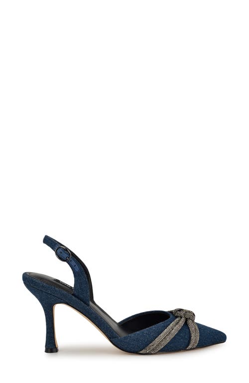 Nine West Women's Deby Embellished Slingback Stiletto Pumps In Dark Blue