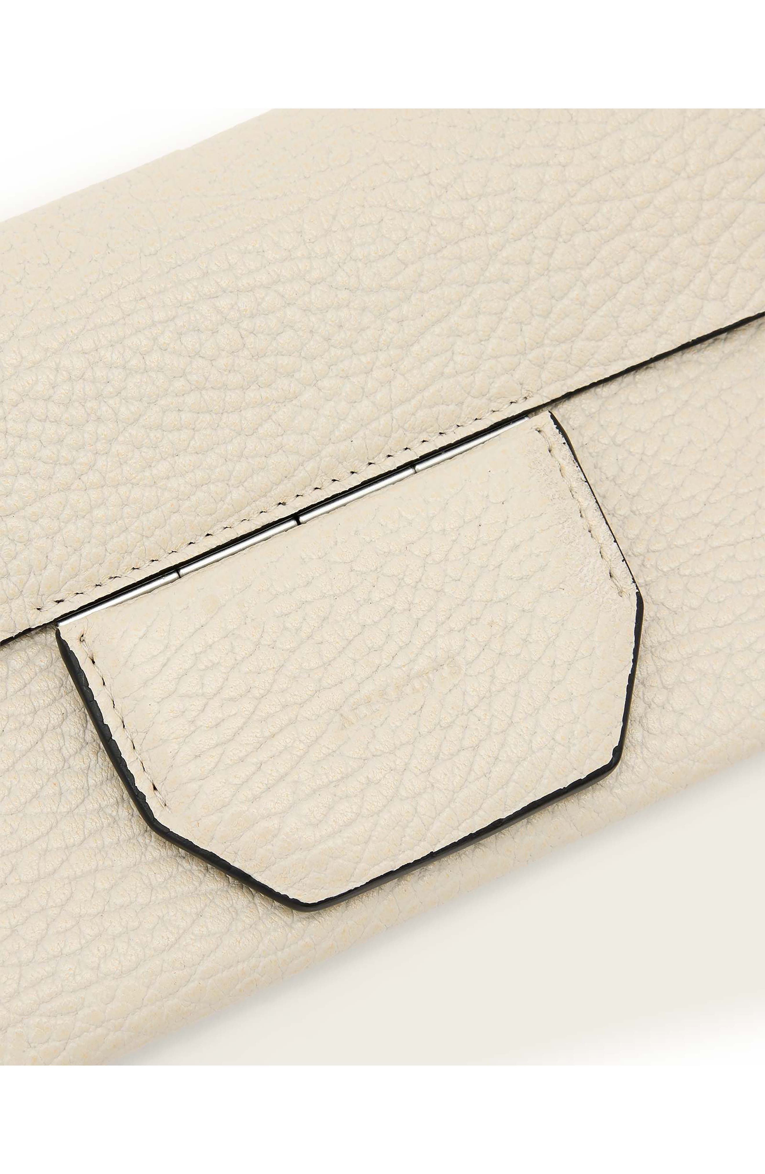 AllSaints Ursa Leather Pouch Wristlet, Alternate, color, Sahara White