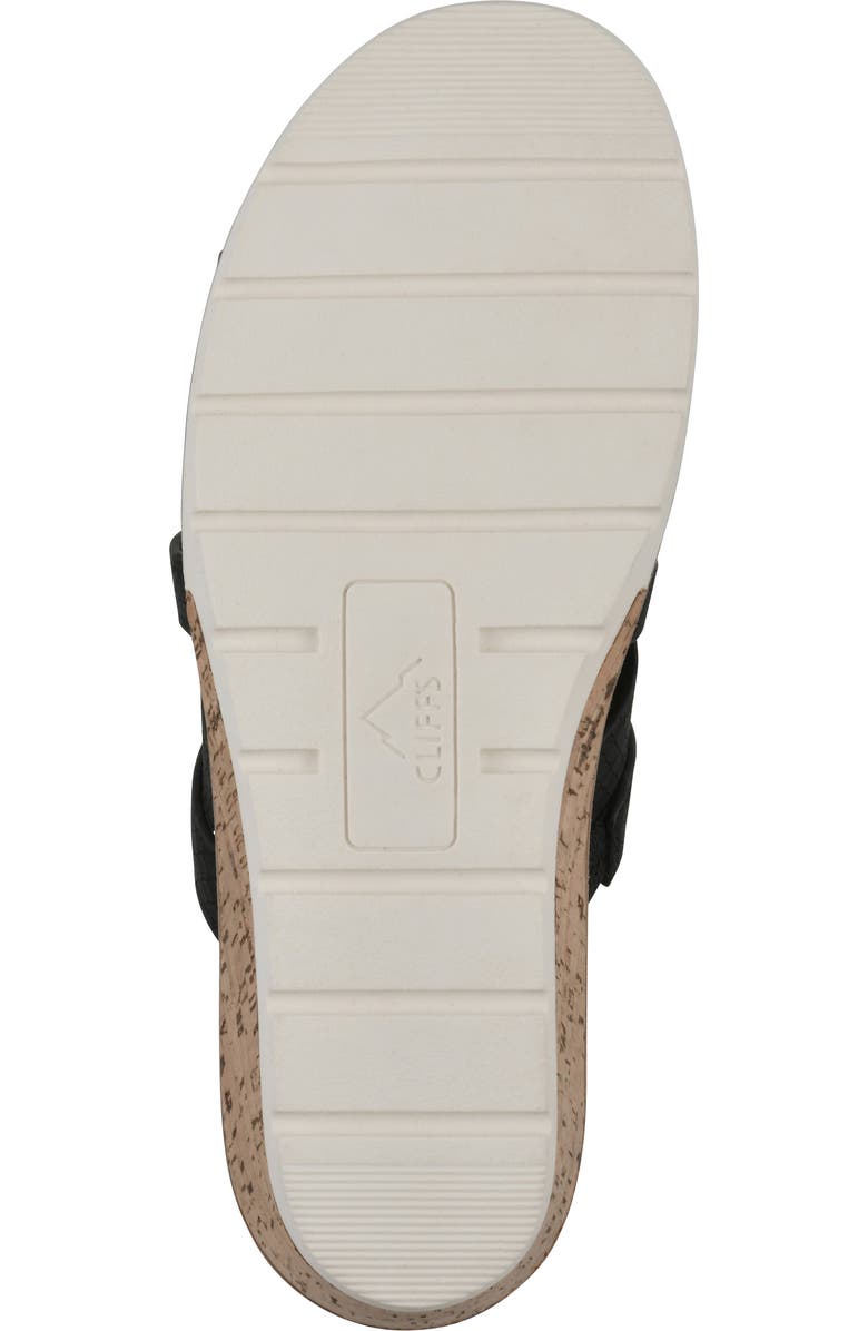 CLIFFS BY WHITE MOUNTAIN Tinisha Wedge Sandal, Alternate, color, Black Embossed