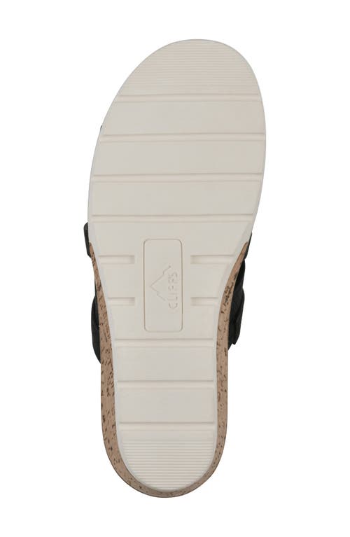 Cliffs By White Mountain Tinisha Wedge Sandal In Black Embossed